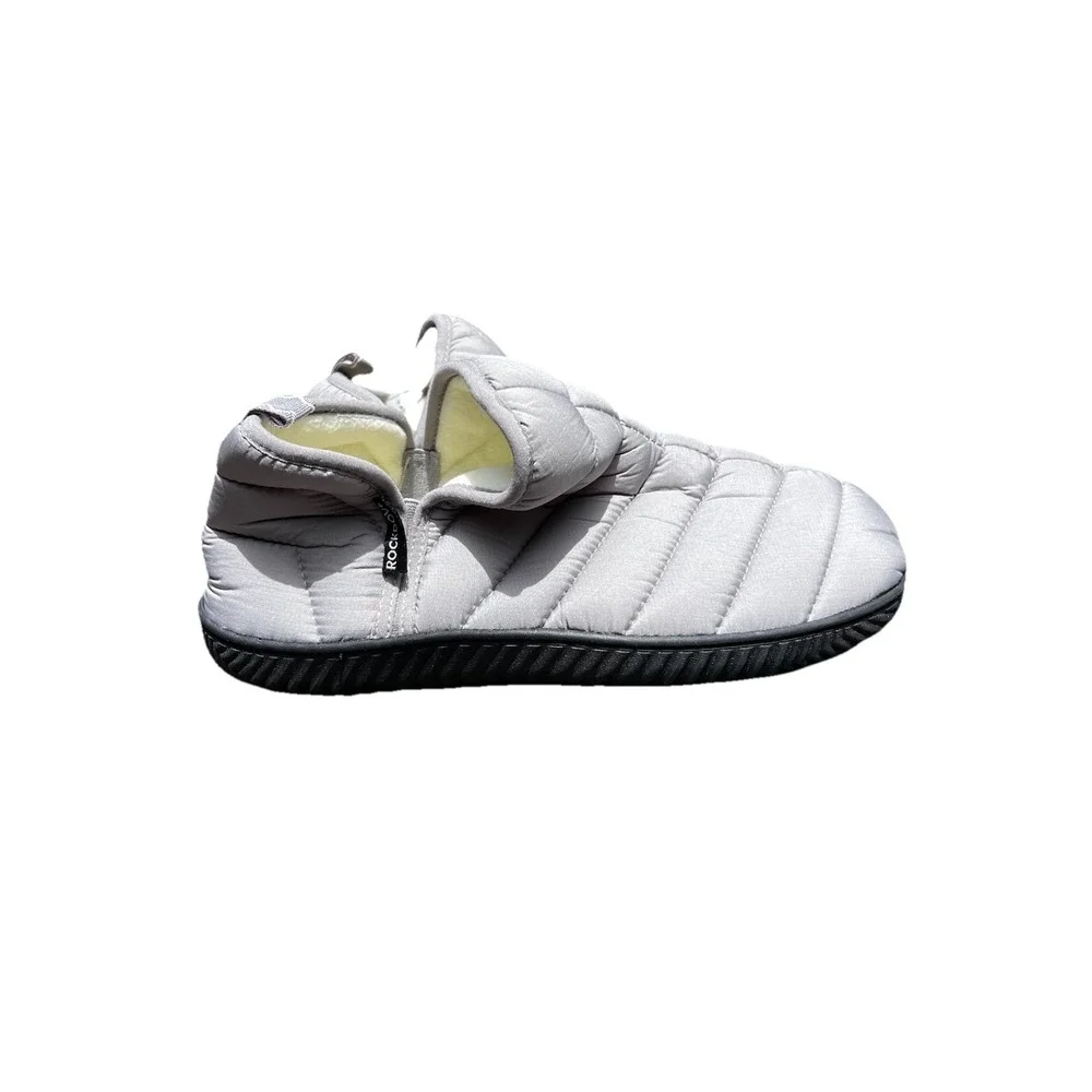 RockDove Men's Alpinz Puffer Bootie Slipper Gray Quilted Memory Foam NWT Size 10